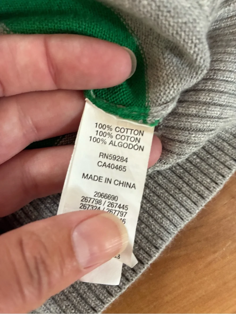 The Children's Place Gray Sweater with Blue, Green & Black Stripes